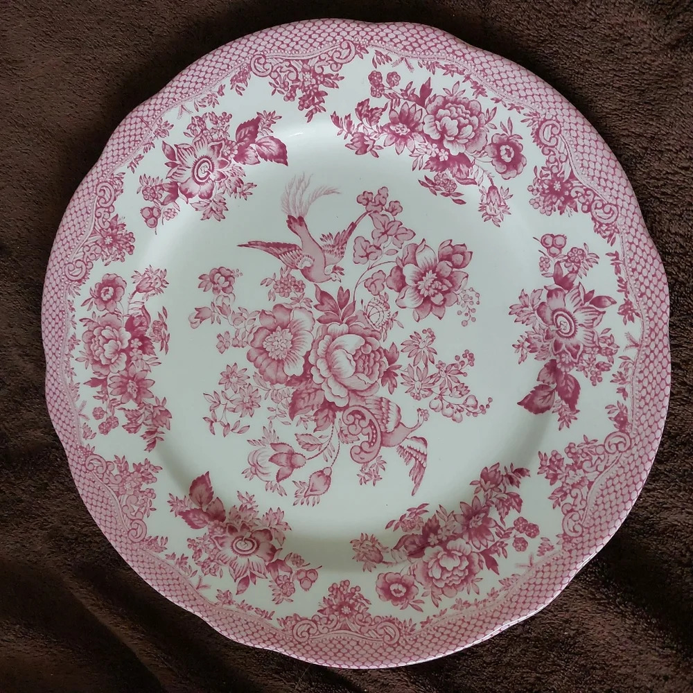 Royal stafford Asiatic Pleasant Red 11×11 dinner plate  rare vintage